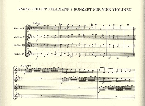 Telemann, G.P.: Concerto in D major (4 Violins) Barenreiter