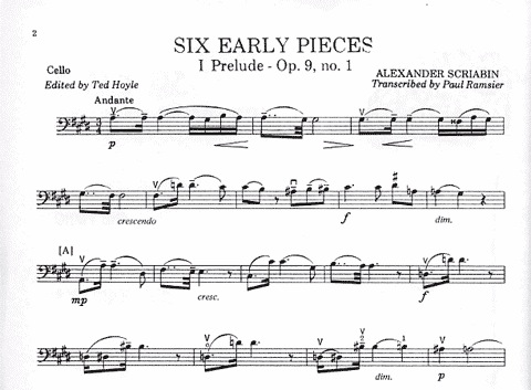 Scriabin, A. (Ramsier): Six Early Pieces (cello & piano)