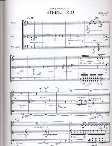 Carter, Elliott: String Trio (violin, viola, cello) score & parts