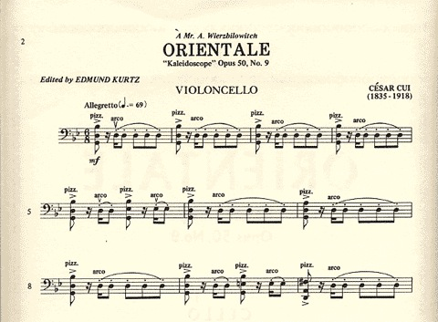 Cui, Cesar: Orientale-Kaleidoscope, Op.50 No. 9 (cello & piano)