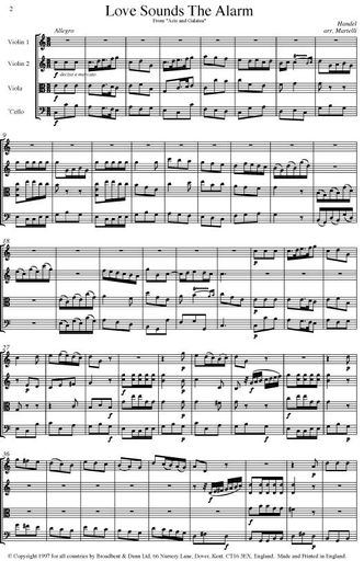 Handel, G.F.: Love Sound the Alarm (string quartet)