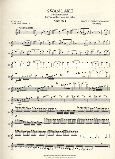 Tchaikovsky, P.I.: Swan Lake, Finale from Act 4 for string quartet (score and parts)