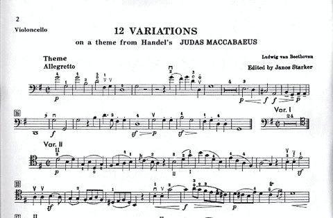 Beethoven (Starker): Variations for Cello & Piano