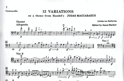 Beethoven (Starker): Variations for Cello & Piano