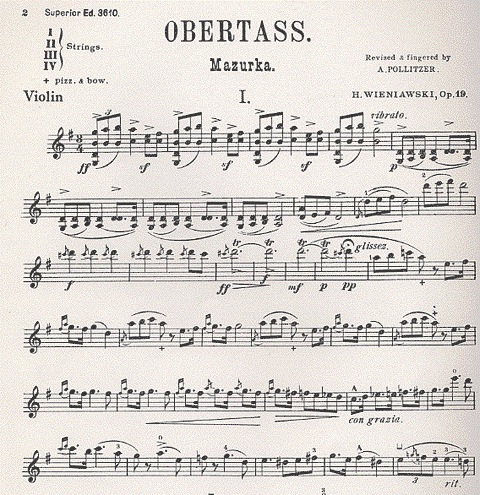 Wieniawski: Obertass Mazurka Op.19 (violin & piano) FISCHER