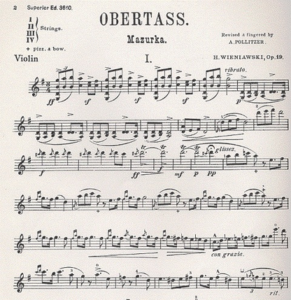 Wieniawski: Obertass Mazurka Op.19 (violin & piano) FISCHER