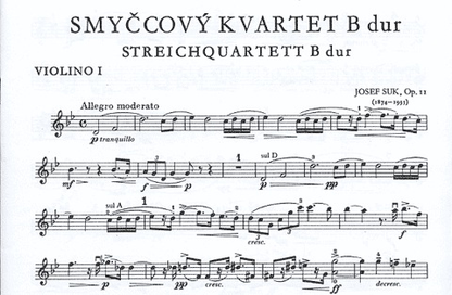 Suk, Josef: String Quartet Op.11 No.1 in Bb major