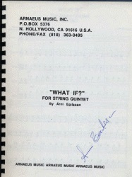 Egilsson: What If? (2 violins, viola, cello, bass) score