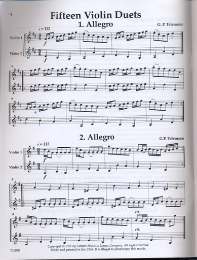 Latham: 15 Violin Duets (2 violins)