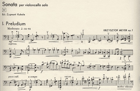 Meyer, Krzystof: Solo Sonata Op.1 (cello)