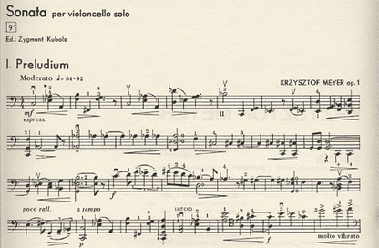 Meyer, Krzystof: Solo Sonata Op.1 (cello)