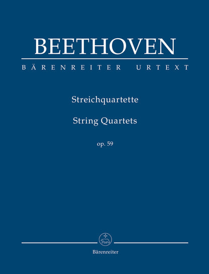 Beethoven (Del Mar): String Quartets, Op. 59, Nos. 1-3 -Urtext (study score) Barenreiter