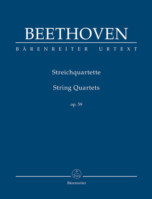 Beethoven (Del Mar): String Quartets, Op. 59, Nos. 1-3 -Urtext (study score) Barenreiter