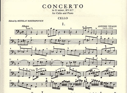 Vivaldi, A.: Concerto in g minor n.15 RV417 (cello & piano)