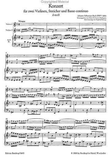Bach, J.S. (Hofmann): Concerto in D minor, BWV1043 (2 violins, and piano)