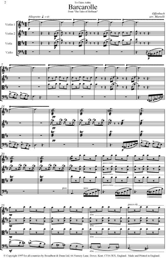 Offenbach, Jacques: Barcarolle (string quartet)