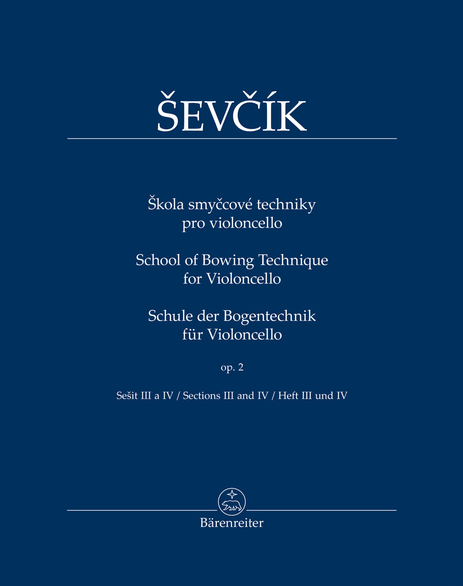 Sevcik: School of Bowing Technique for Violoncello, Op.2, Book 2, Section 3 and 4 (cello) Barenreiter