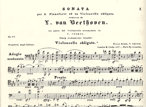 Beethoven (Czerny)Sonata Op.47 ''Kreutzer''(cello & piano)