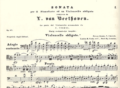 Beethoven (Czerny)Sonata Op.47 ''Kreutzer''(cello & piano)