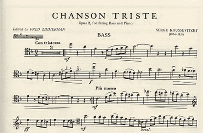 Koussevitzky, Serge: Chanson Triste Op.2 (bass & piano)
