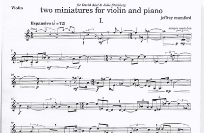 Mumford, Jeffrey: Two Miniatures for Violin & Piano