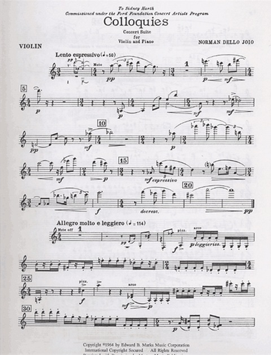 Dello Joio, Norman: Colloquies (violin & piano)