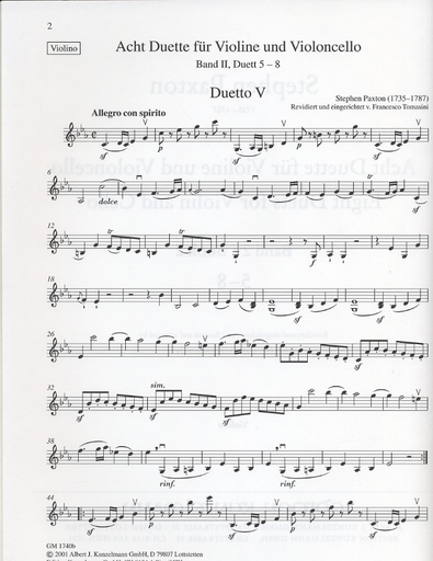 Paxton, Stephen: Eight Duets for Violin and Cello Book 2 (#5-8)