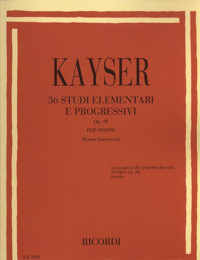Kayser, H.E.: 36 Elementary & Progressive Studies Op. 20 (violin)