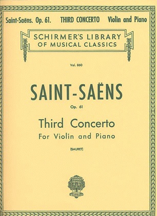 Saint-Saens, Camille (Sauret): Violin Concerto #3 Op.61 in B minor (violin & piano)