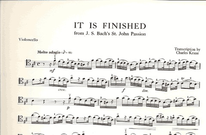Bach, J.S. (Krane): It is Finished (cello & piano)