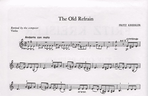 Kreisler, Fritz: The Old Refrain (violin & piano)