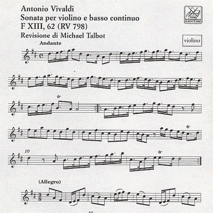 Vivaldi, A.: Sonata FXIII, 62RV78 (violin & piano)