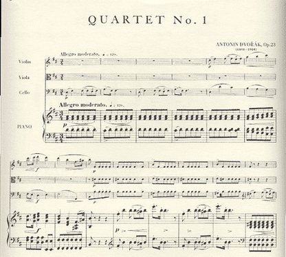 Dvorak, Antonin: Piano Quartet No.1 in D major Op.23 (piano, violin, viola, cello)