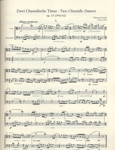 Schul, Z.: 2 Chassidic Dances, Terezin Memorial Project (Viola & Cello)