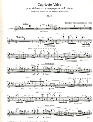 Wieniawski, Henri: Capriccio-Valse Op.7 (violin & piano)