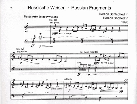 Shchedrin, Rodion: Russian Fragments for Violoncello Solo