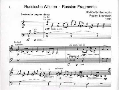Shchedrin, Rodion: Russian Fragments for Violoncello Solo