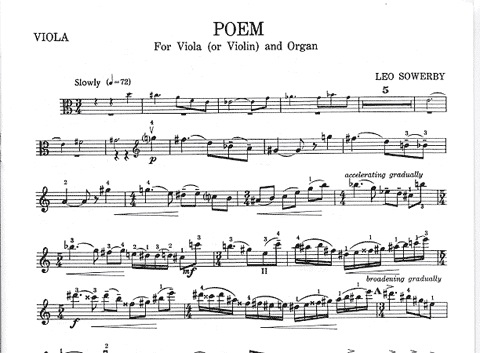 Sowerby: Poem for Viola - The Collected Works of Leo Sowerby (viola or violin/organ)