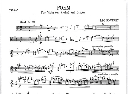 Sowerby: Poem for Viola - The Collected Works of Leo Sowerby (viola or violin/organ)