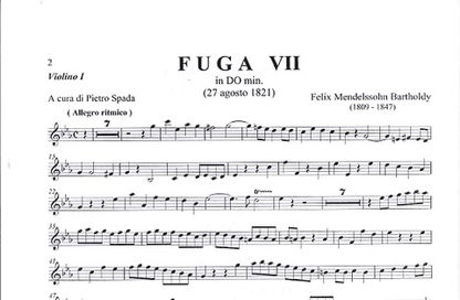 Mendelssohn, F.: 12 Fughe per Archi Bk. 3 (string quartet) score and parts. 12 Fugues for String Quartet
