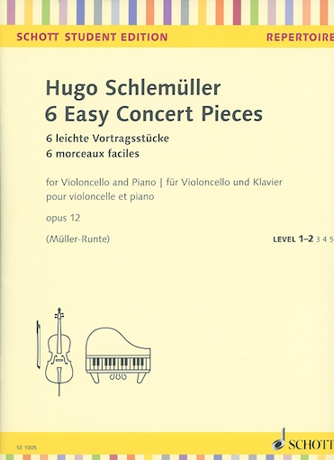 Schlemueller (Muller-Runte): 6 Easy Concert Pieces, Op. 12 (cello & piano)