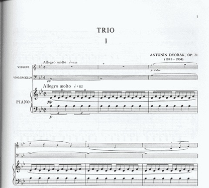 Dvorak, Antonin: Piano Trio in Bb Op.21 (violin, cello, piano)