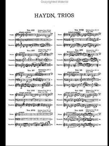 Haydn, F.J.: Piano Trios Vol.4,#18-22 Kalmus edition (violin, Cello, Piano)