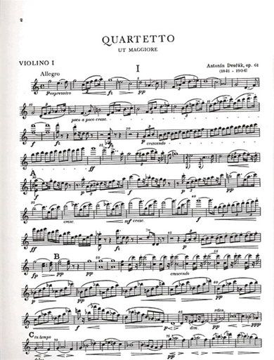 Dvorak, Antonin: String Quartet No. 11 in C major Op. 61, Barenreiter