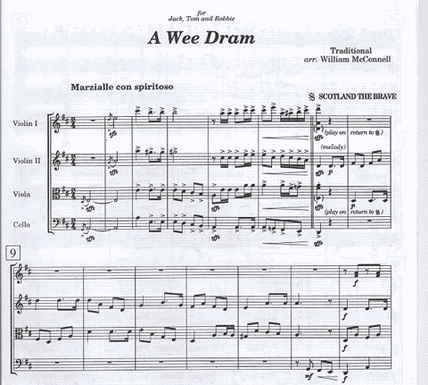 McConnell, W.: A Wee Dram (string quartet)