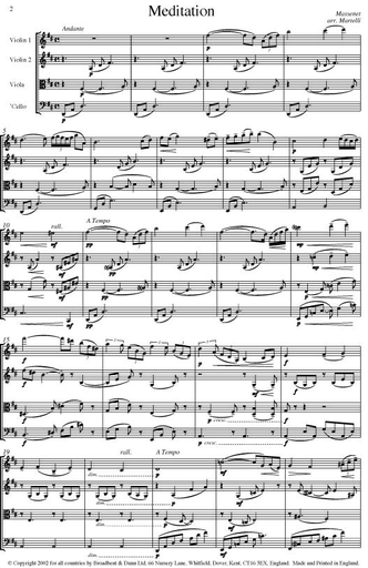 Massenet, Jules: (Martelli) Meditation from Thais (string quartet)
