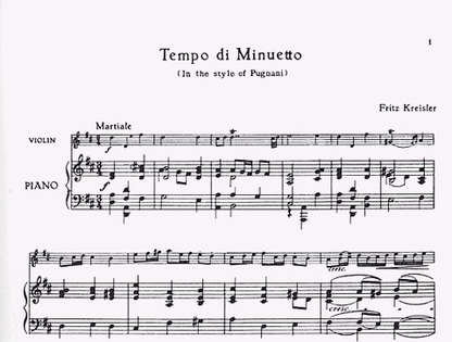 Kreisler/Pugnani: Tempo di Minuetto (violin & piano)