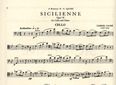 Faure, Gabriel: Sicilienne Op.78 (cello & piano)
