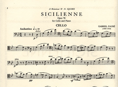 Faure, Gabriel: Sicilienne Op.78 (cello & piano)