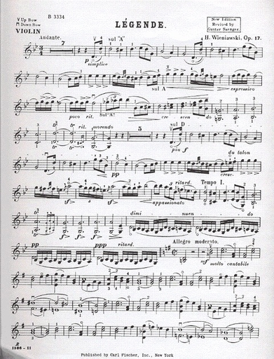Wieniawski, H.: Legende Op.17 (violin & piano)